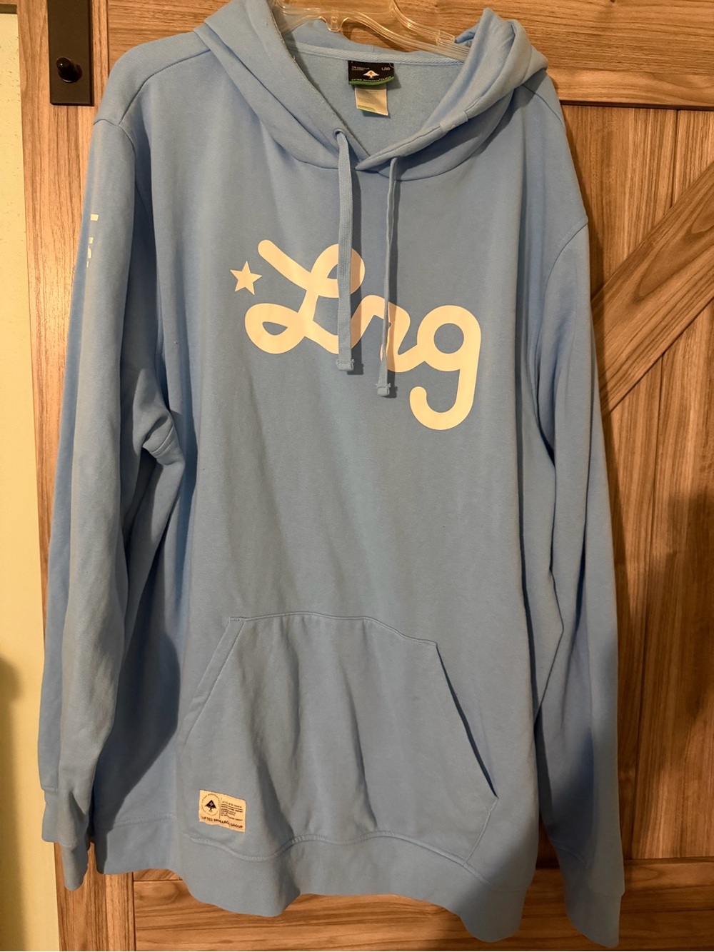 LRG Light Blue Zip-Up Style Hoodie with White Logo